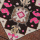 Geometric brown oushak runner rug, 97x326cm
