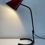 Cocotte lamp in red and black metal, design of the 50s.