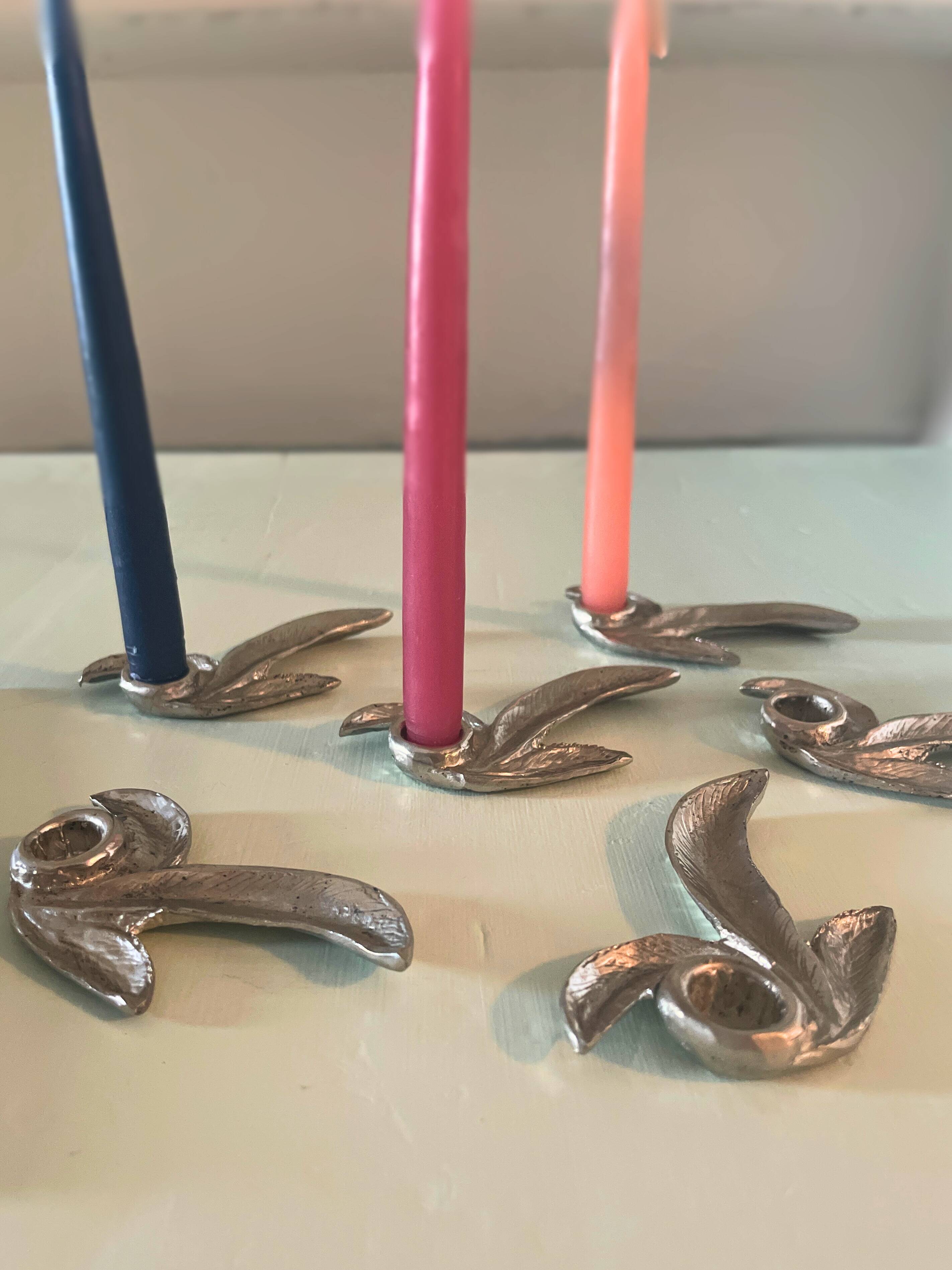 Tin candlesticks