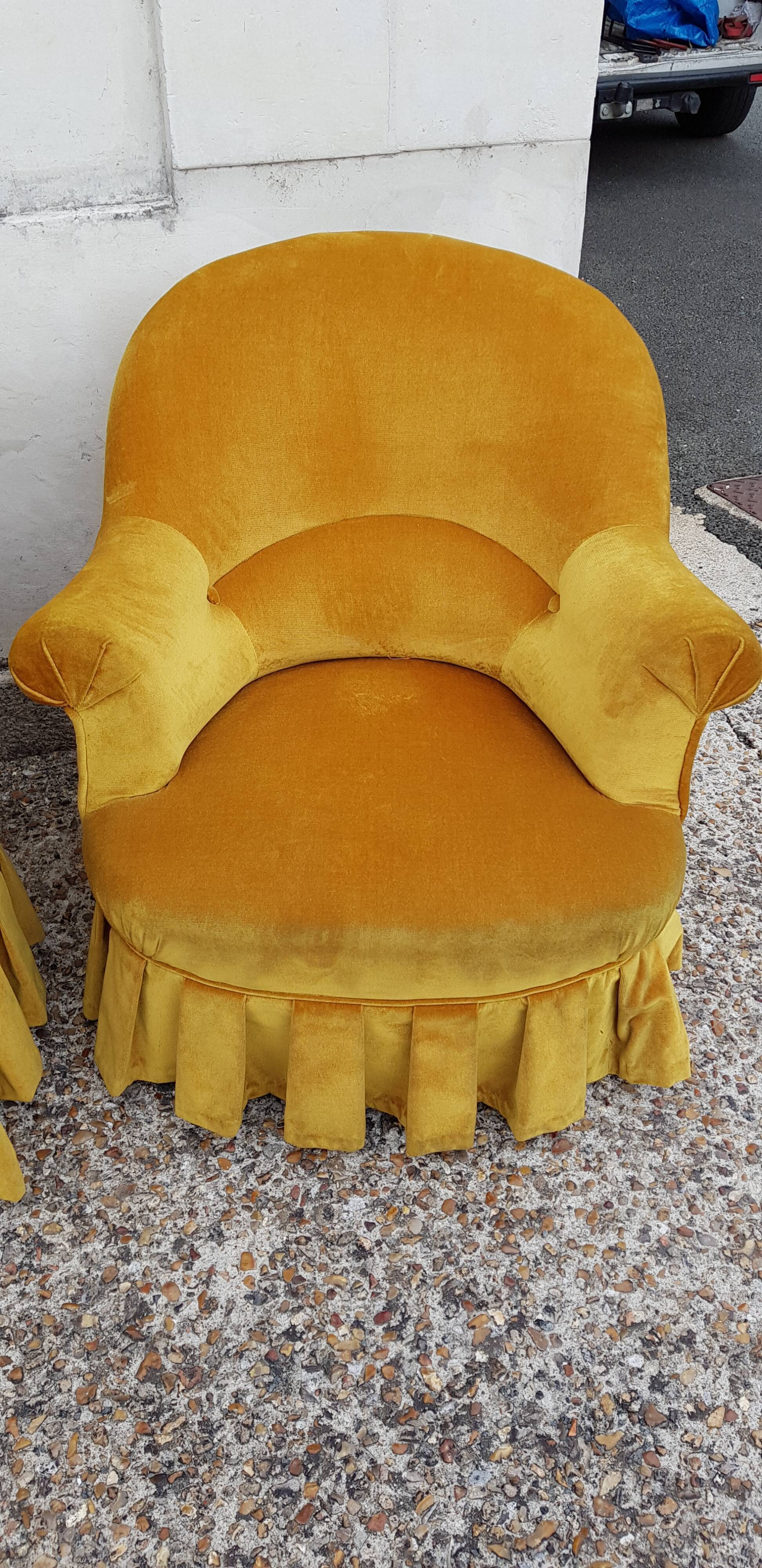 Pair of toad armchairs