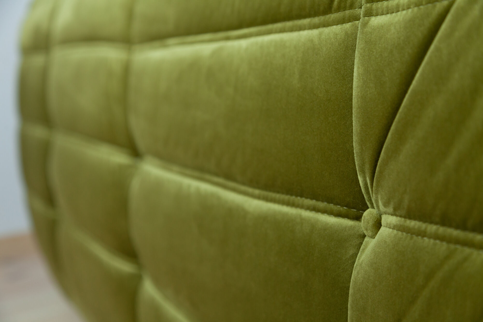 3-seater Togo green velvet sofa designed by Michel Ducaroy 1973