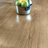 Solid oak farmhouse table with two-plank top
