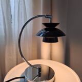 Scandinavian-inspired black and chrome table lamp
