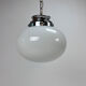 Mid century italian oval opaline glas pendant, 1960s