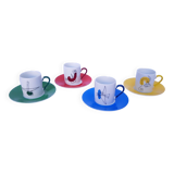 4 cups with drawings by Miro