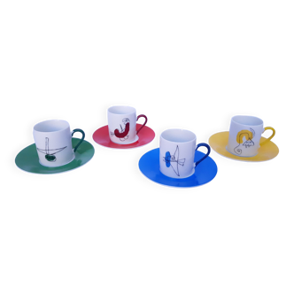 4 tasses aux dessins de Miro