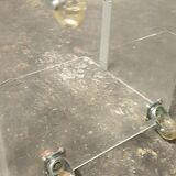 Vintage plexi coffee table with David Lange casters