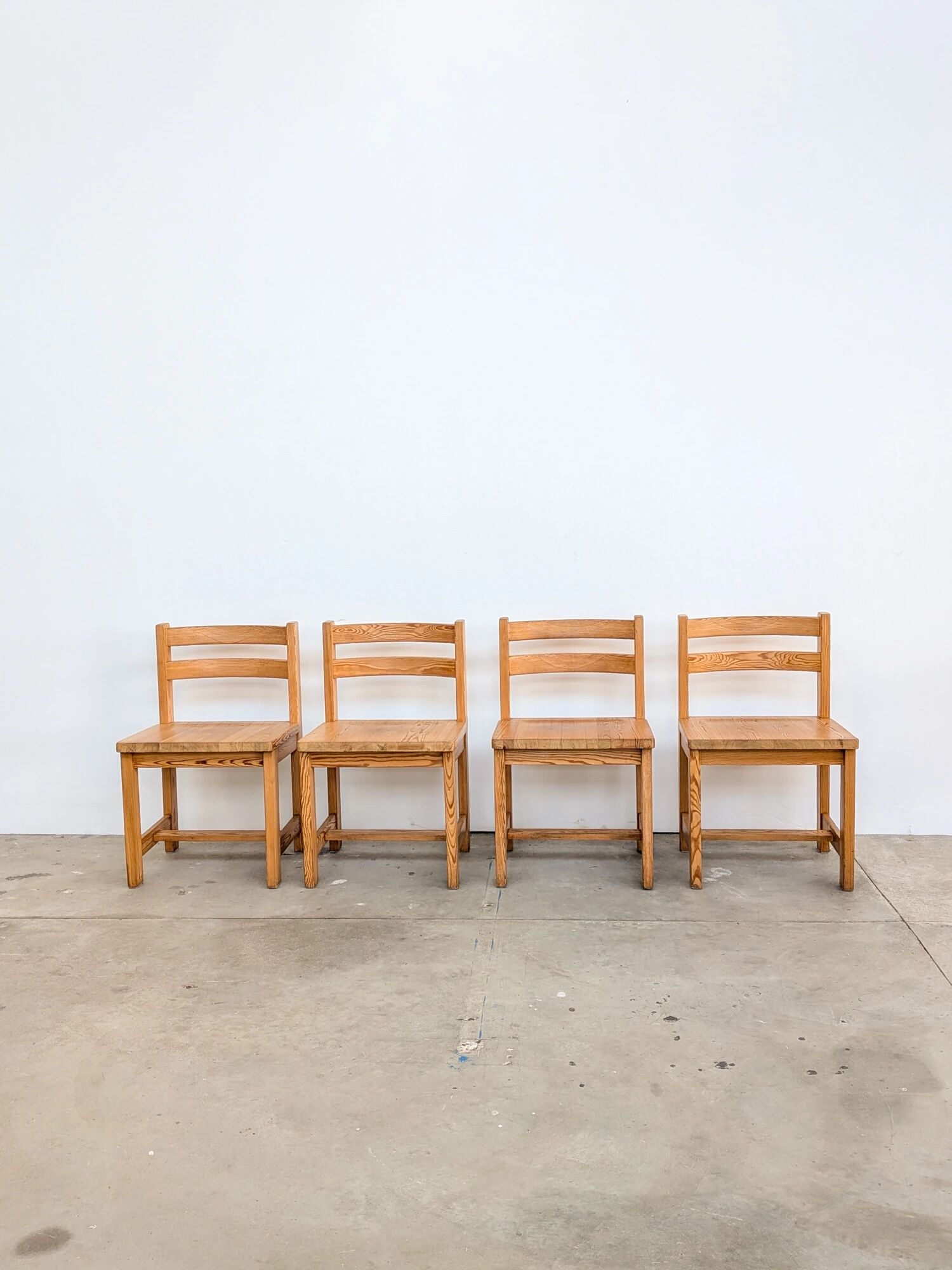 Scandinavian pine chairs, set of 4
