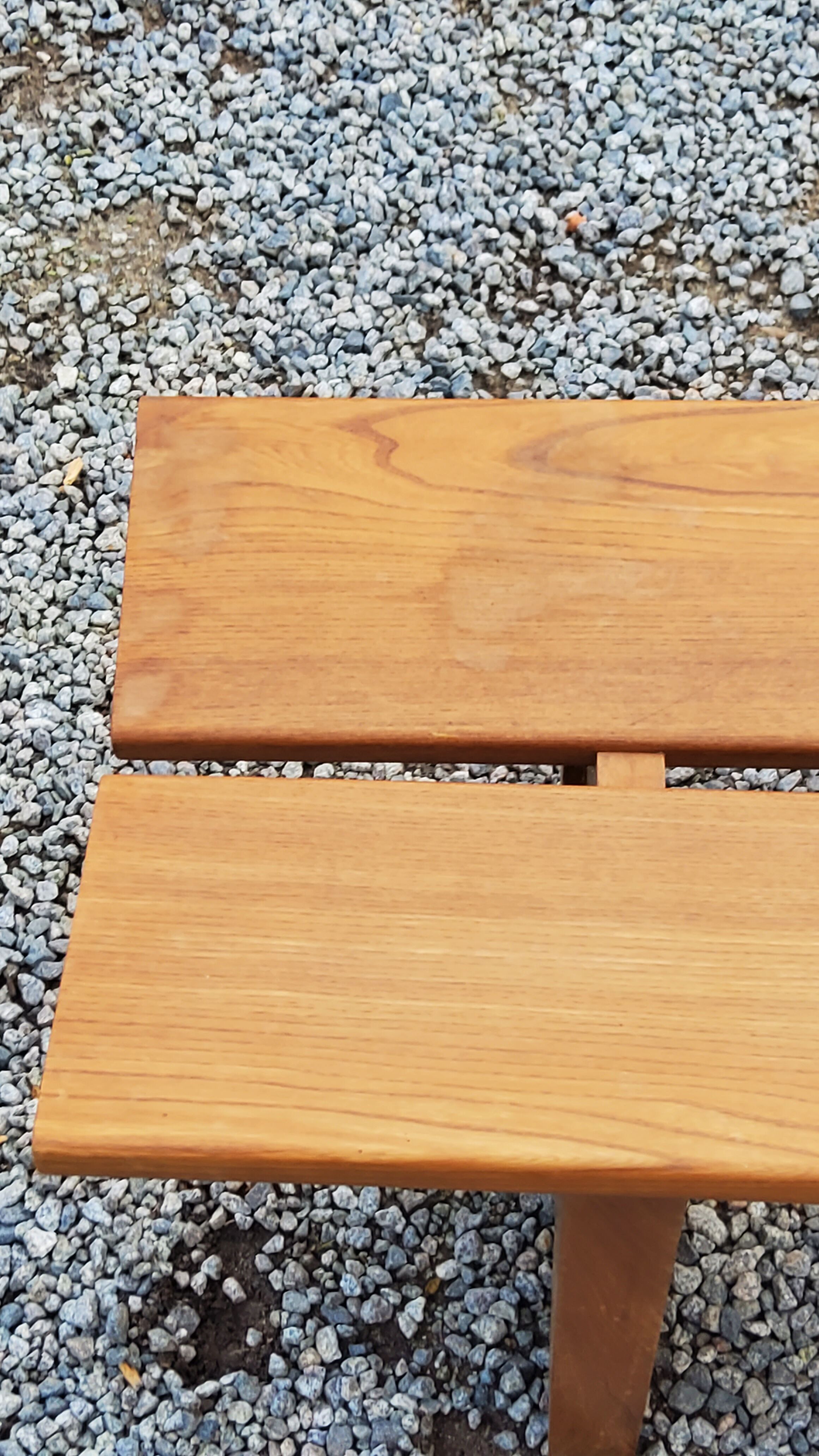Solid elm bench from the 70s