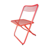 Vintage red metal folding chair