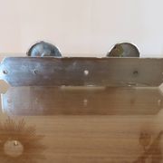 Wall coat rack with 2 hooks in chrome-plated brass from the 40s and 50s