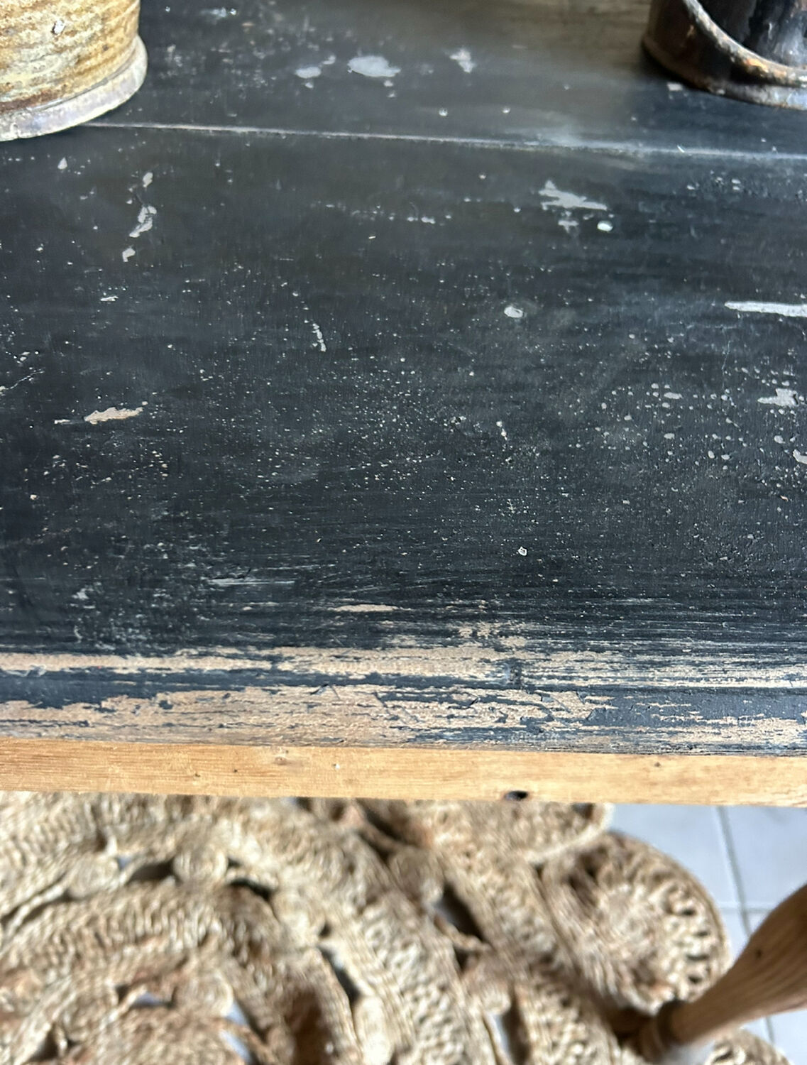 Old bistro table, console