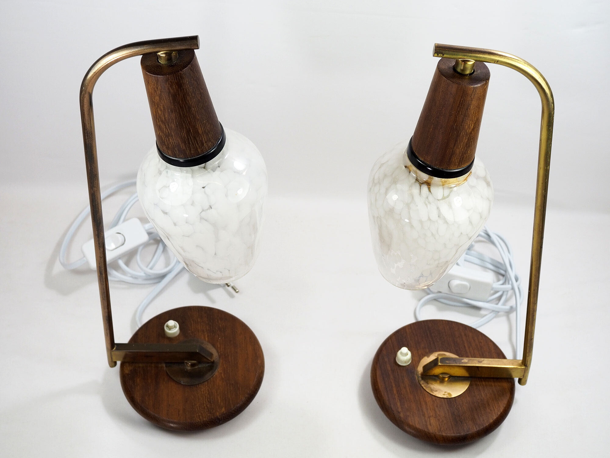 Paire de lampes de table scandinaves du milieu du siècle - Laiton