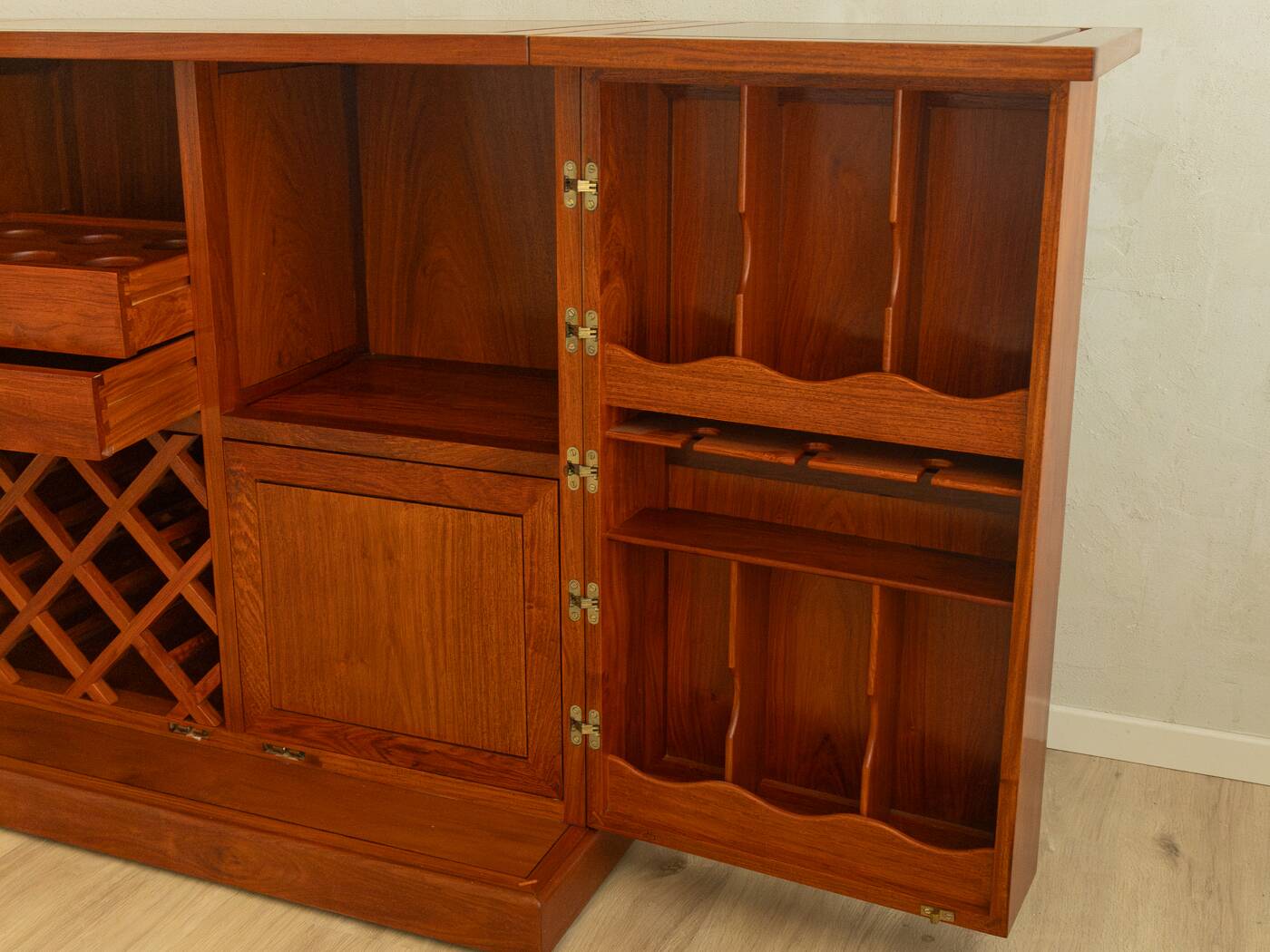 Captain's bar in Scandinavian design, 1960s, teak
