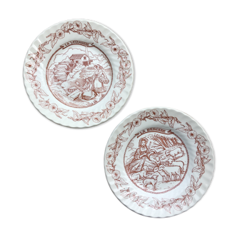 Pair of vintage dessert plates