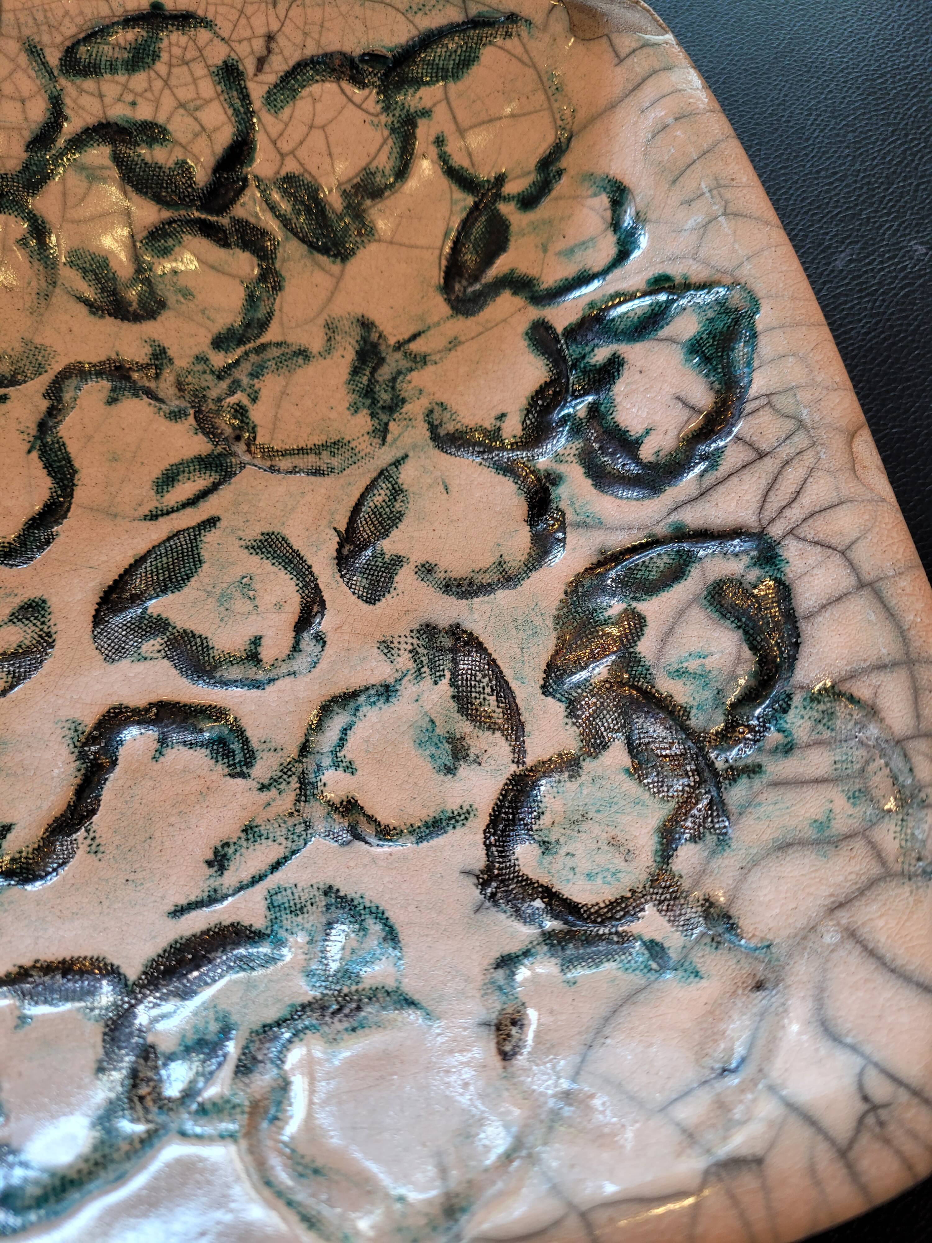 Japanese square dish in Raku