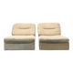 Pair of vintage beige velvet chairs