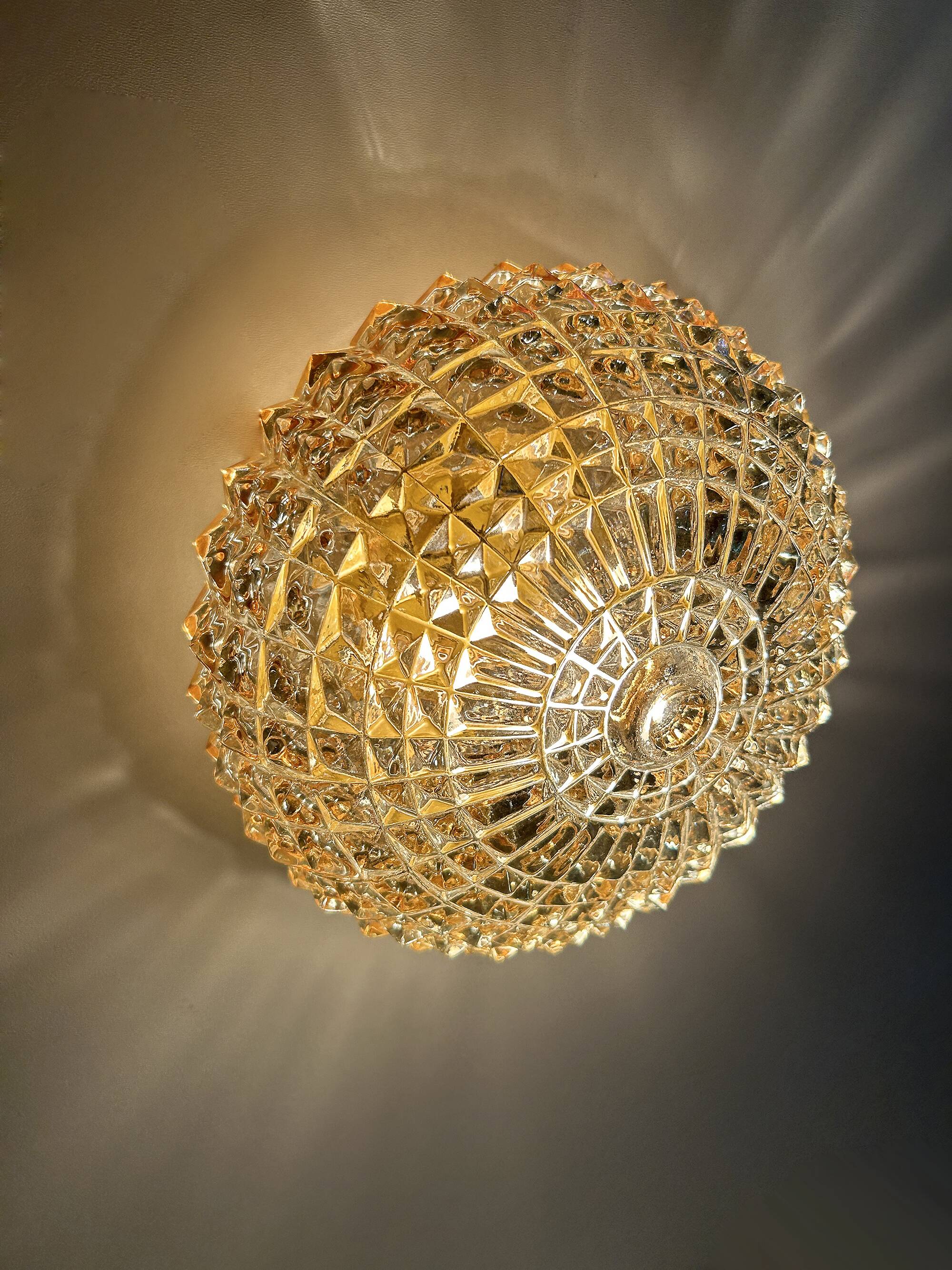 Pair of glass wall lights, 1960s