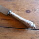 Old meat knife nineteenth century handle silver filled chiseled punch