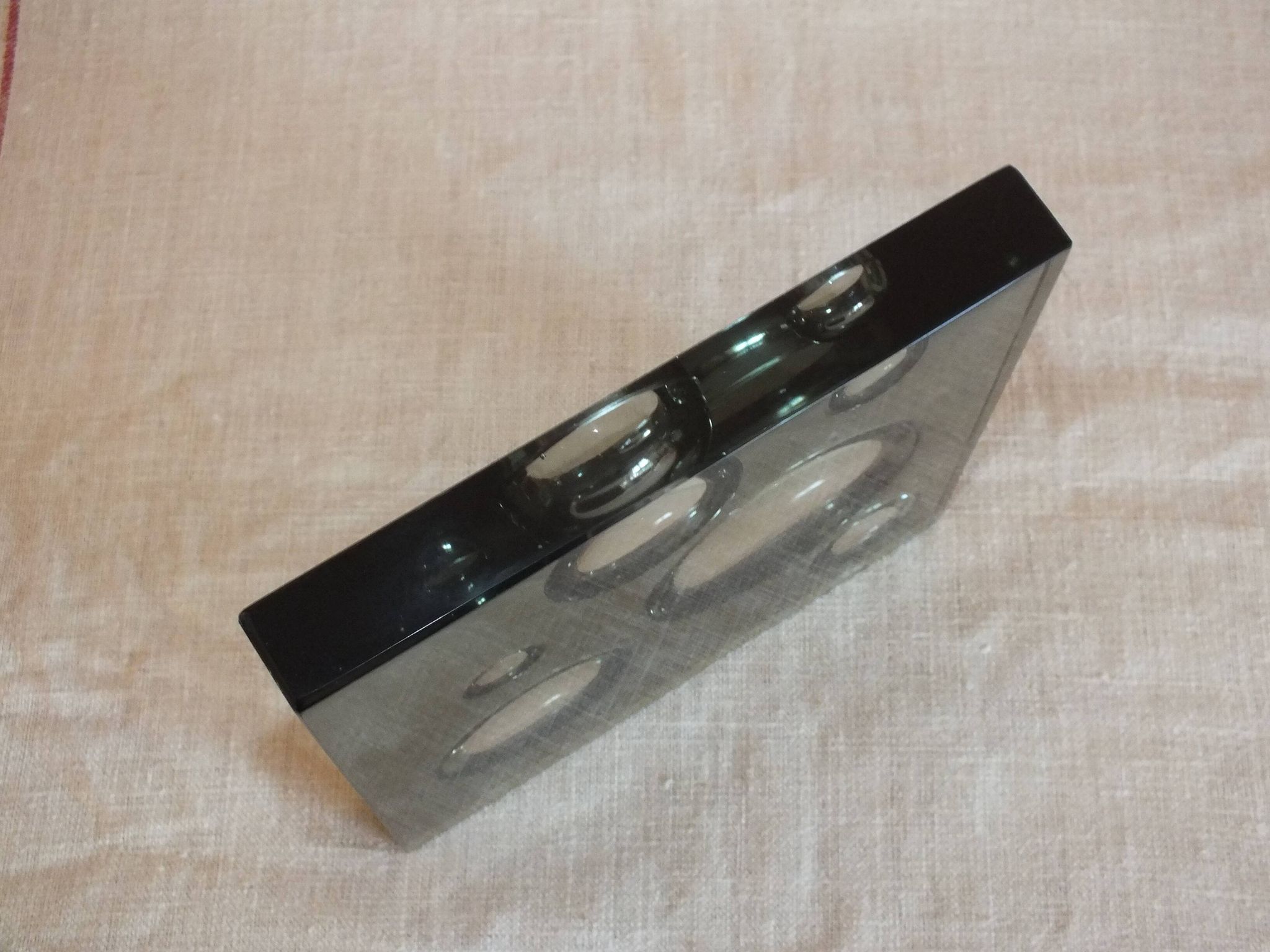 Empty pocket tile in smoked glass 1970 Scandinavian style