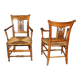 Pair of straw armchairs in cherry wood Directoire early XIX