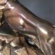 Panther desk lamp in spelter on a black and white marble base 1925