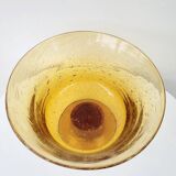 Vintage punch service blown glass Biot amber