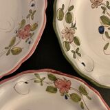 3 sweet pea plates, Samadet earthenware, 18th century