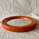 Vintage round orange plastic mirror Cattaneo - Space Age Design