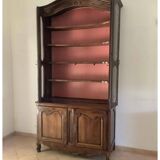 Imposant buffet, vitrine deux corps en noyer