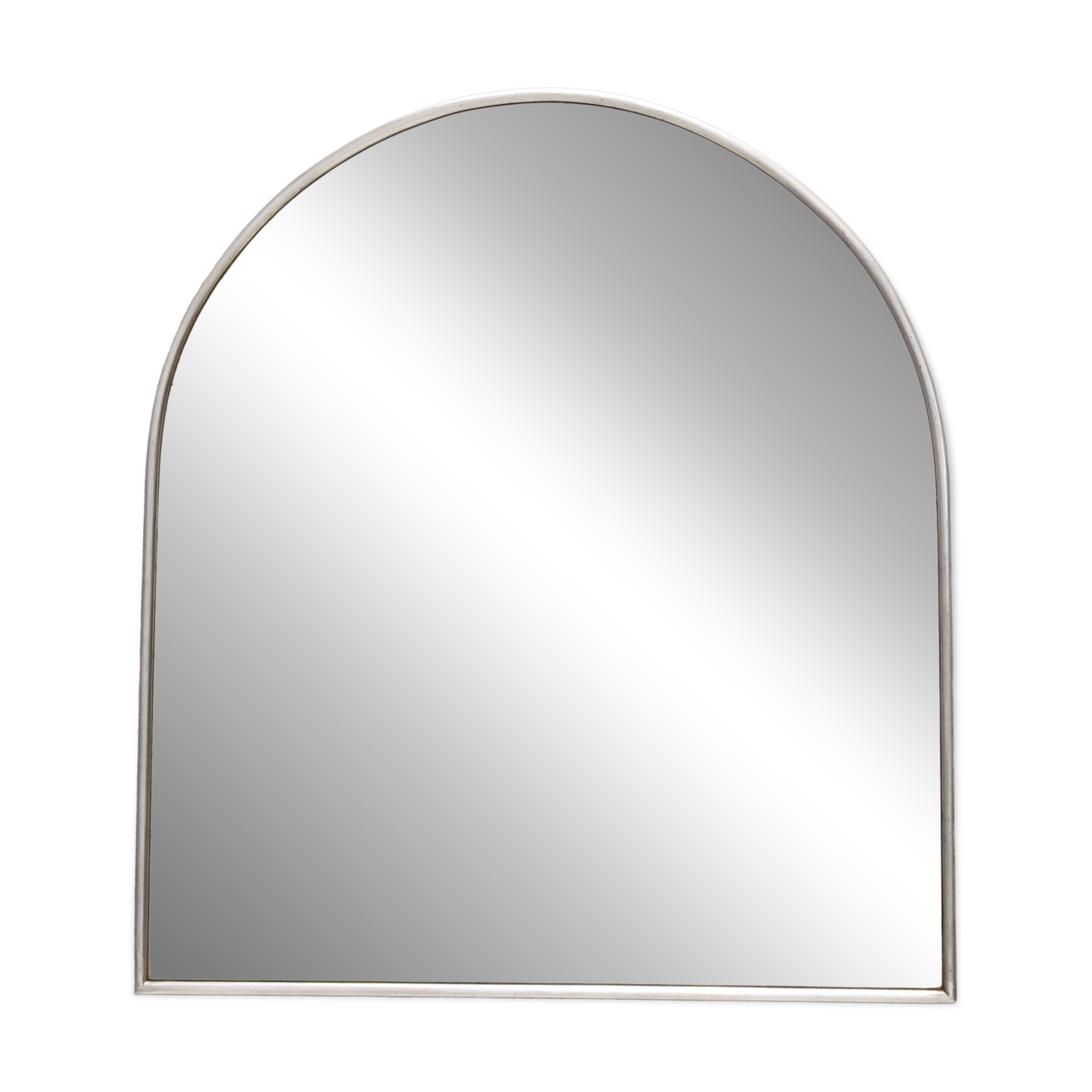 Miroir mural minimaliste en forme de bouclier avec cadre en acier, Italie