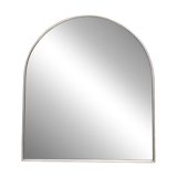 Miroir mural minimaliste en forme de bouclier avec cadre en acier, Italie