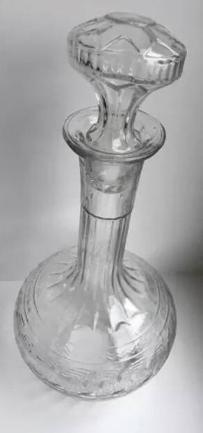Old molded glass carafe early 20th century