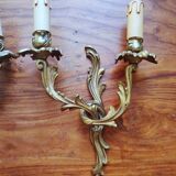 Pair of Louis XVI-style gilded bronze appliques