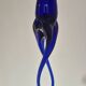 Sculptural Glass Candle Holder in Jozefina Krosno Style – Cobalt Blue