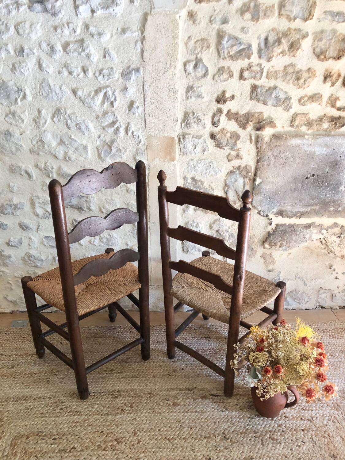 2 antique wooden chairs