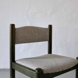 4 green carved wooden chairs | Scandinavia | 1960s