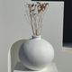 Handcrafted terracotta ball vase painted white H:24 D:26
