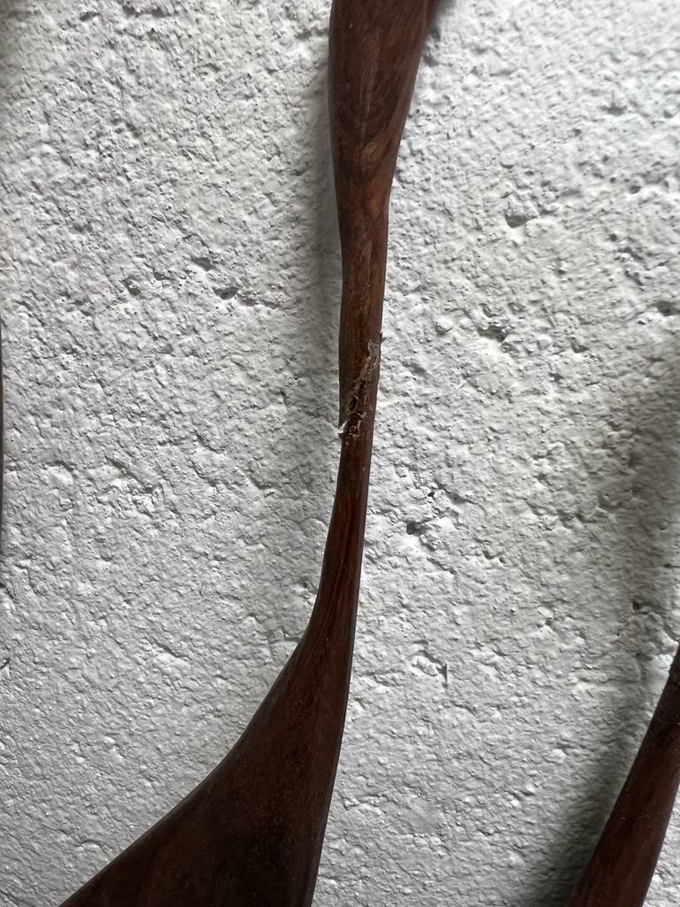 set of 4 vintage wooden wall sculptures / birds