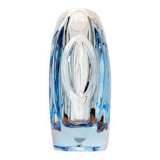 Blue glass vase model 914 mid-century by Rudolf Schröter for Rosice, 1950s