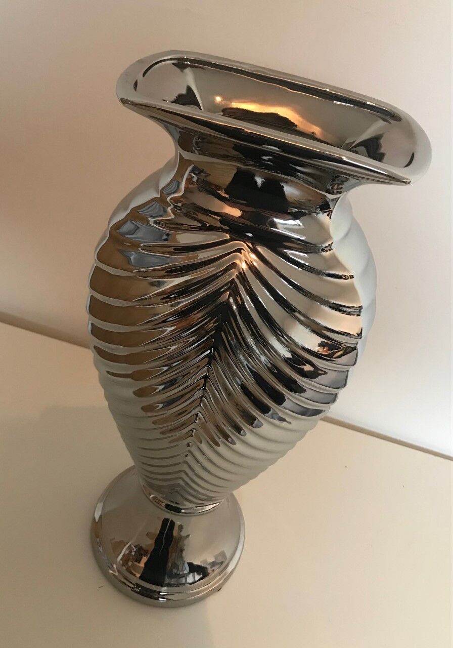 High Art Deco style metallic vase