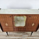Mid-century 1960s mahogany showcase with glass top