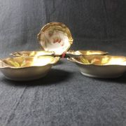 Five Antique Limoges Porcelain Berry Plates: Hand-Painted Gilbert, Gilded