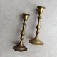 Ensemble de 2 porte-bougies en laiton vintage