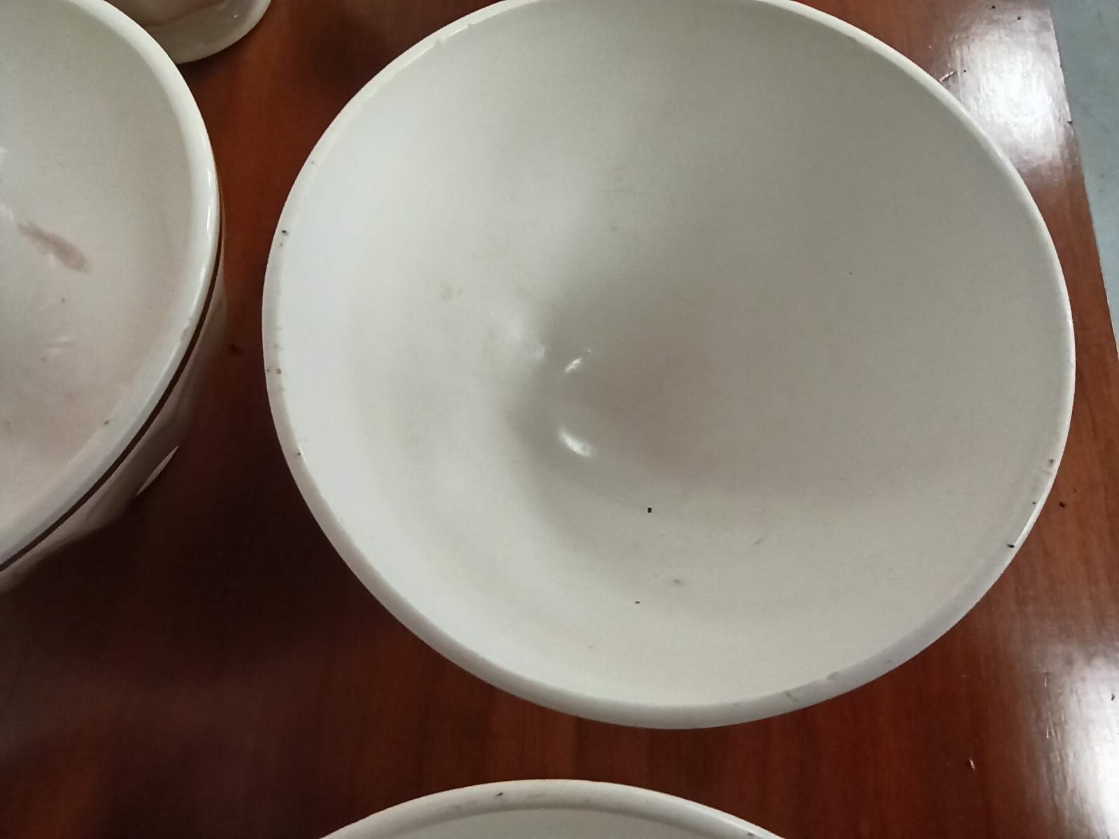 Set 6 bowls cow creamer semi porcelain old