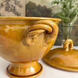 Aegitna Vallauris mustard yellow glazed terracotta soup tureen
