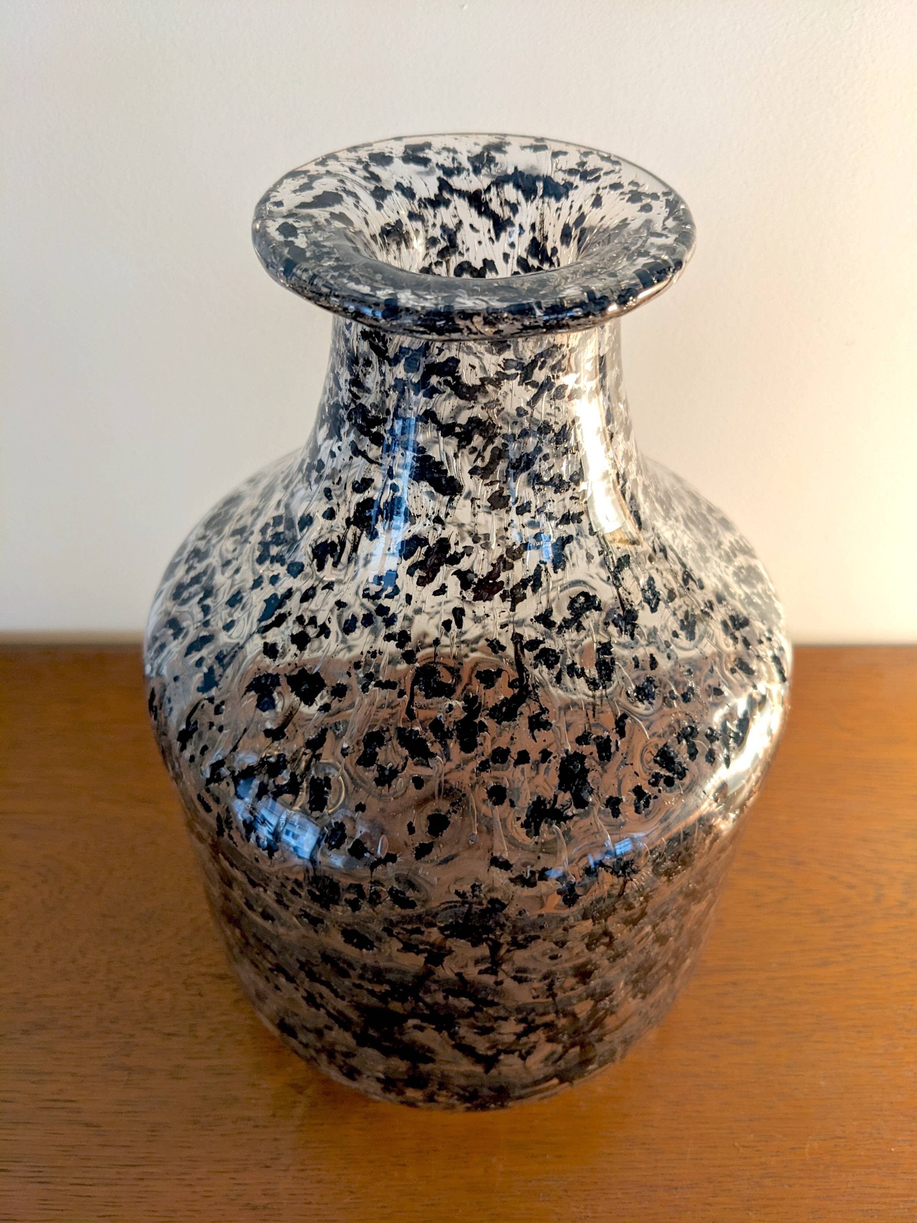 Large vintage glass vase - Bengt Orup for Johansfors - vintage Scandinavian design