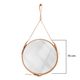 Handmade J. Adnet style mirror in natural vegetable-tanned leather, ø 70 cm