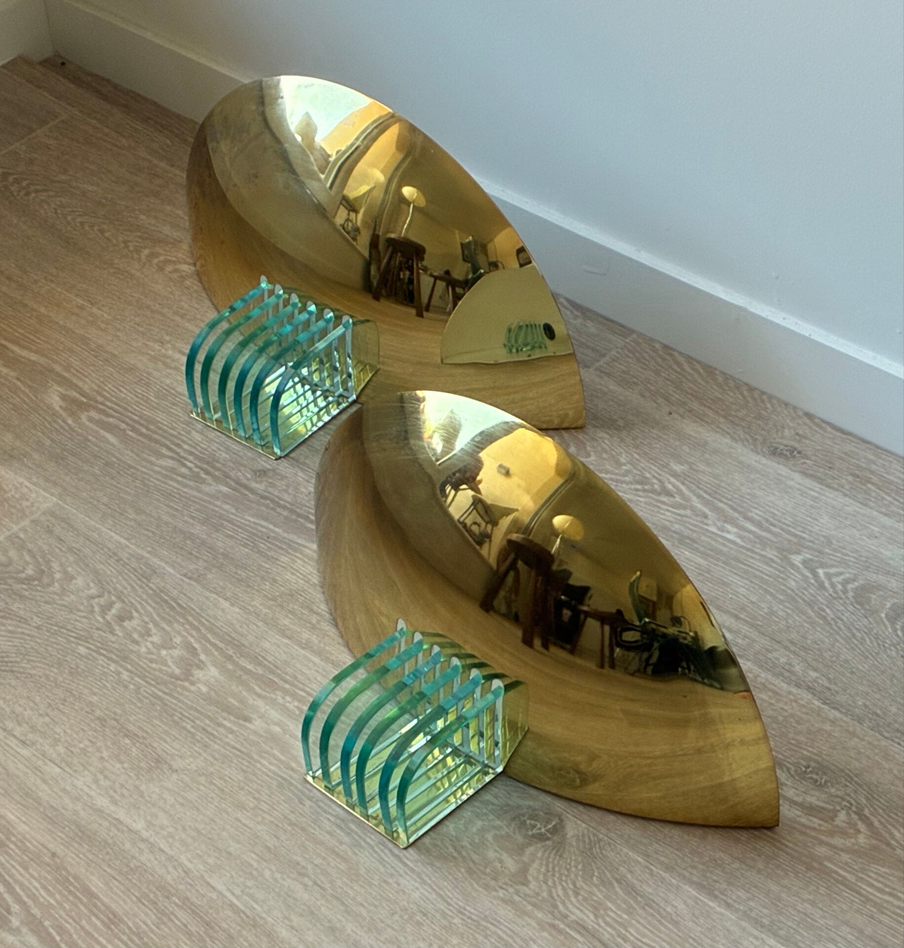 Vintage half-moon wall lights