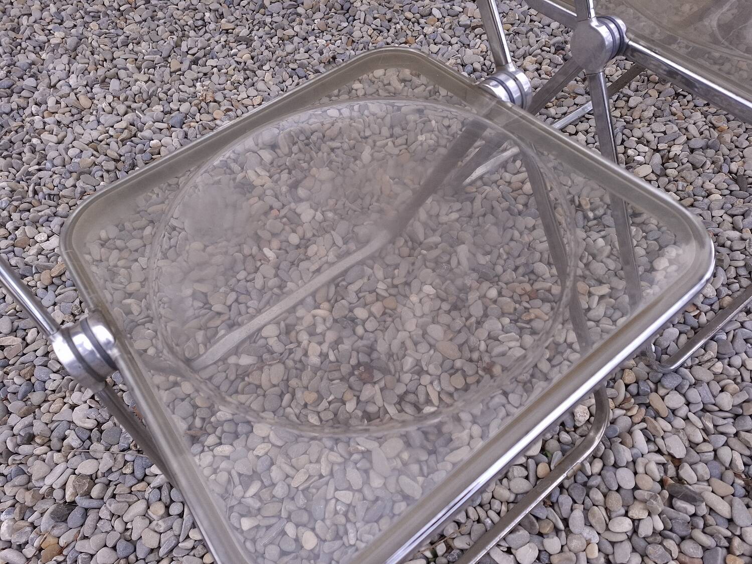 5 vintage 70'S chairs + Giancarlo Piretti Castelli support